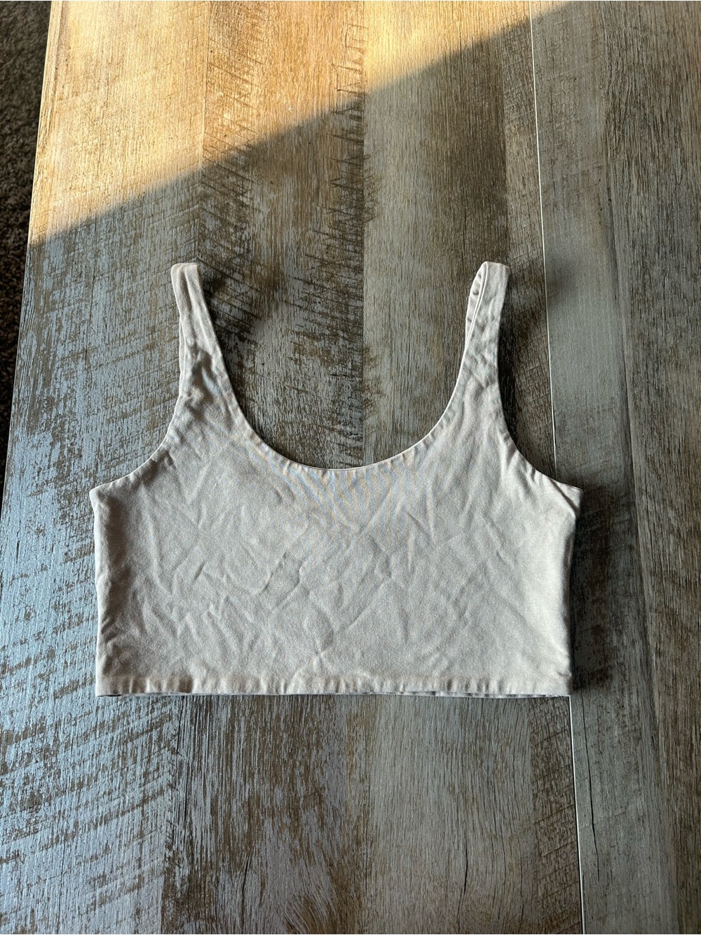 Cotton On Cream Ribbed Scoop Neck Tank Top